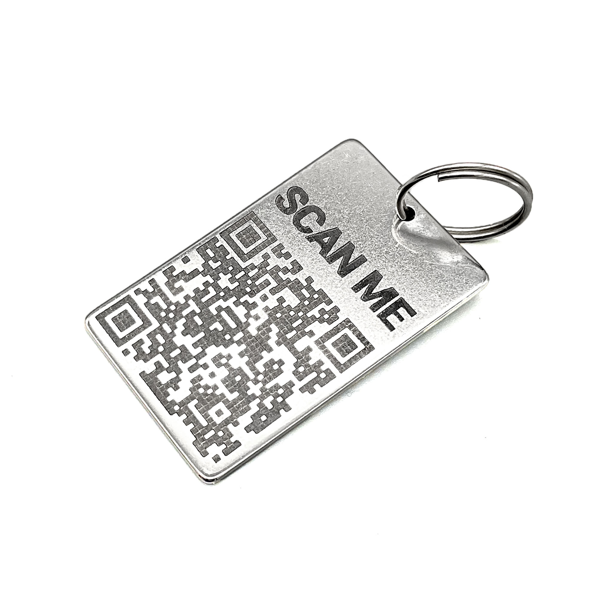  Edelstahl Anhänger mit QR-Code - Personalisierter Schlüsselanhänger - graviert